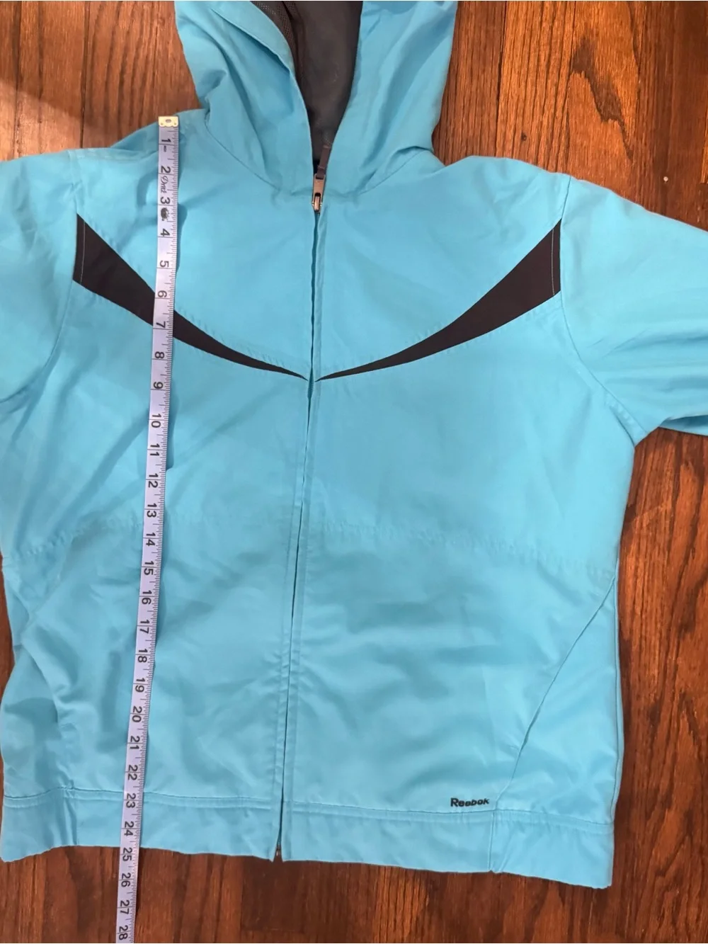 Men's Reebok Blue Hooded Windbreaker Jacket Size Large